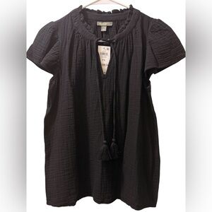Style & Co, Women’s Black Blouse, 100% Cotton, Size Petite Small, NWT